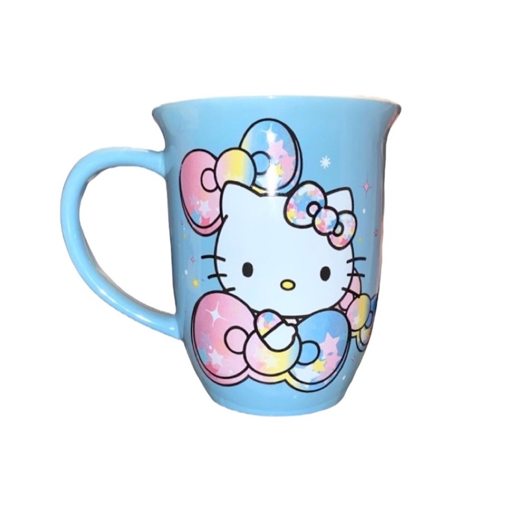 Silver Buffalo Sanrio Hello Kitty Pastel on Rainbow Wide Rim Ceramic Mug - Picture 2 of 4